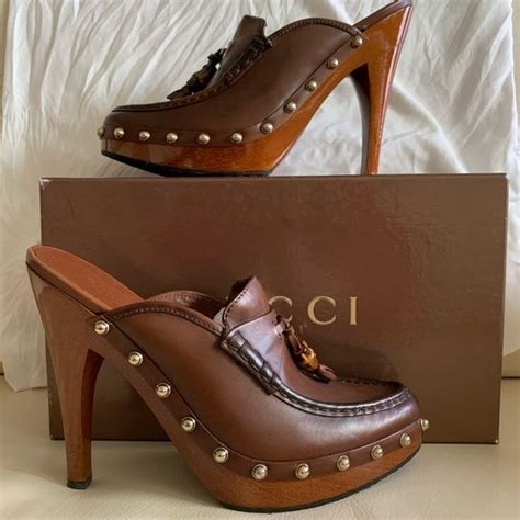 ebay gucci high heel clog|luxury elegant high heels.